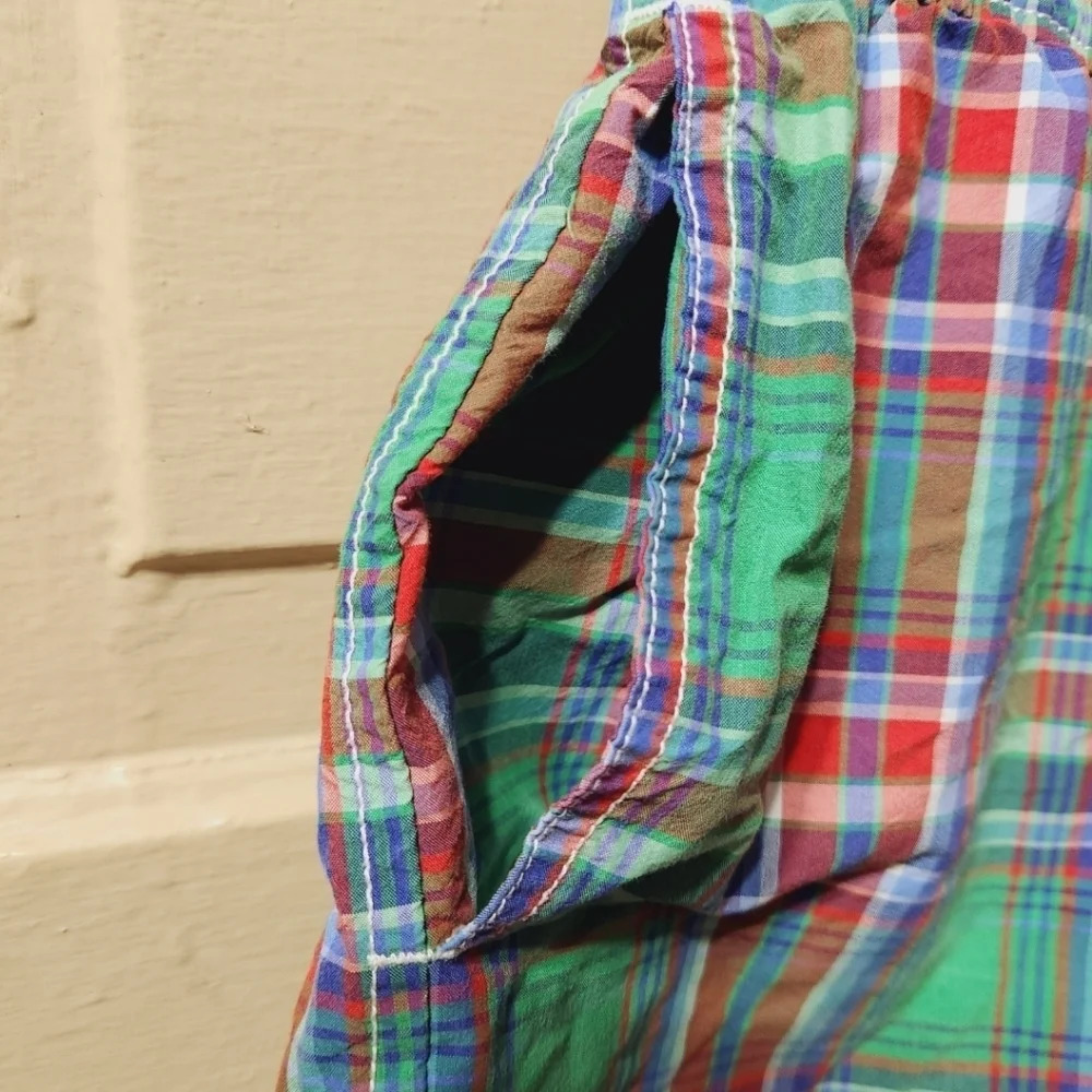 Polo Ralph Lauren 80s 90s Men's Multicolor Plaid Swim Trunks Vintage - Picture 4 of 6